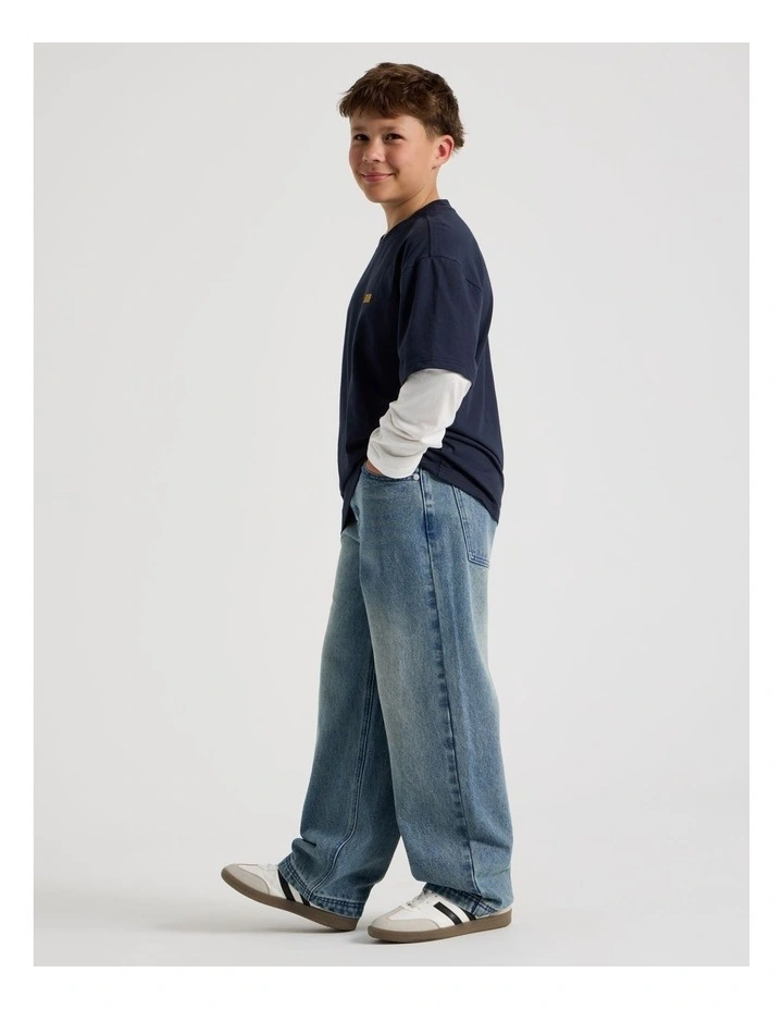 Baggy Jean in Mid Denim image 1