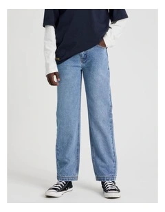 Classic Straight Leg Jean in Mid Blue