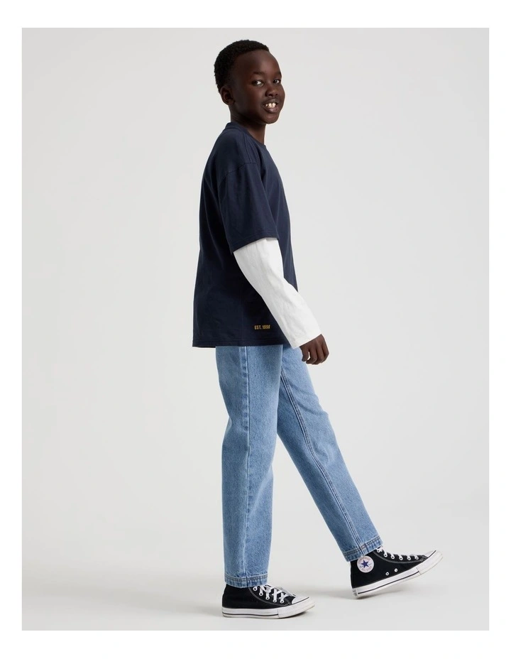 Classic Straight Leg Jean in Mid Blue image 2