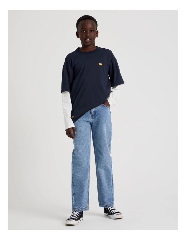 Classic Straight Leg Jean in Mid Blue image 4