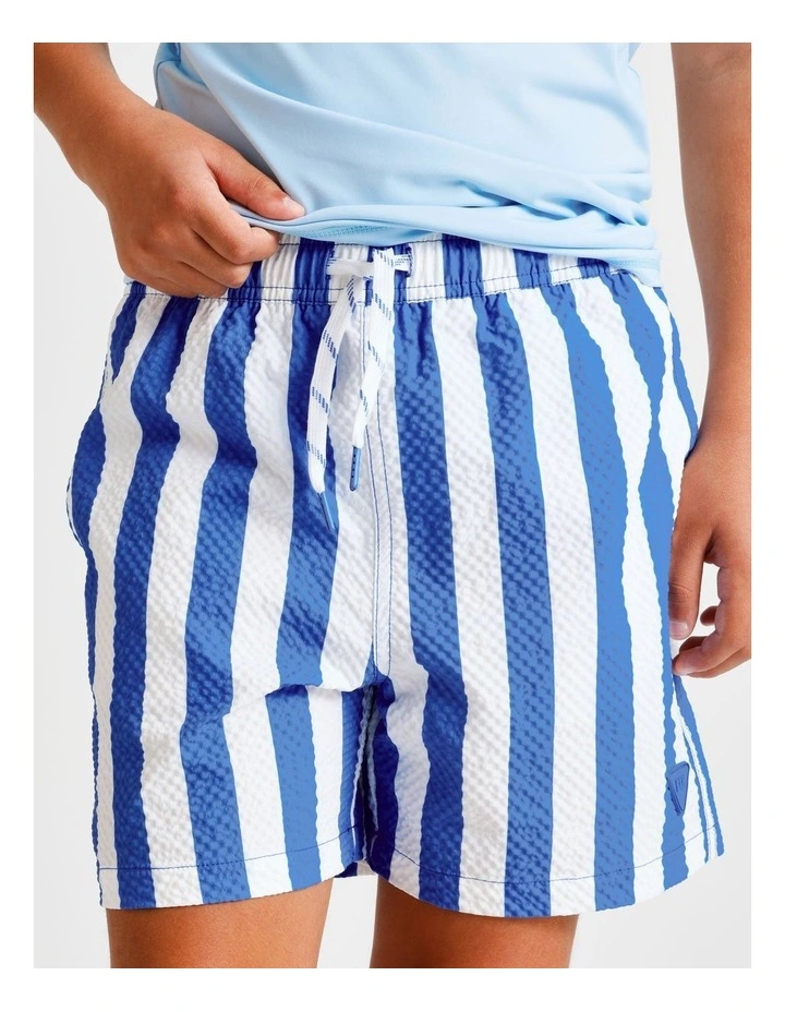 Seersucker Boardshort in Blue Stripe image 4
