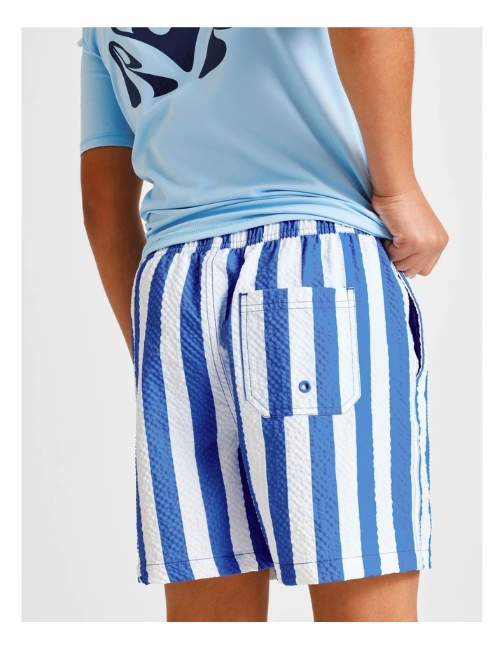 Seersucker Boardshort in Blue Stripe image 6