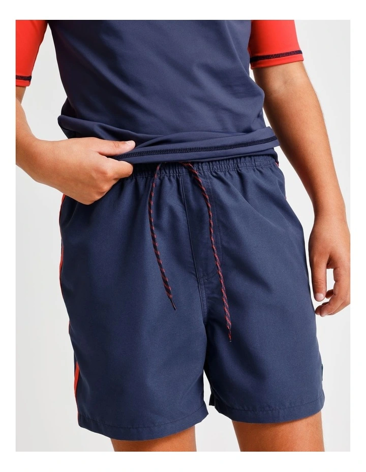 Recycled Boardshort in Navy and Red image 3