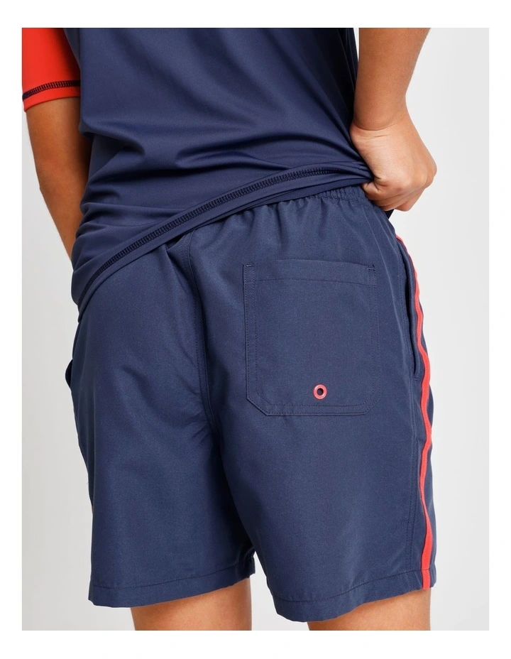 Recycled Boardshort in Navy and Red image 5