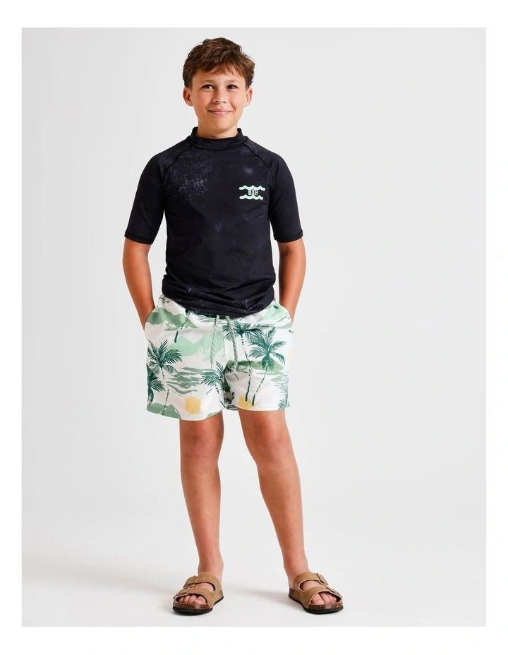 Recycled Boardshort in Green Palm image 1