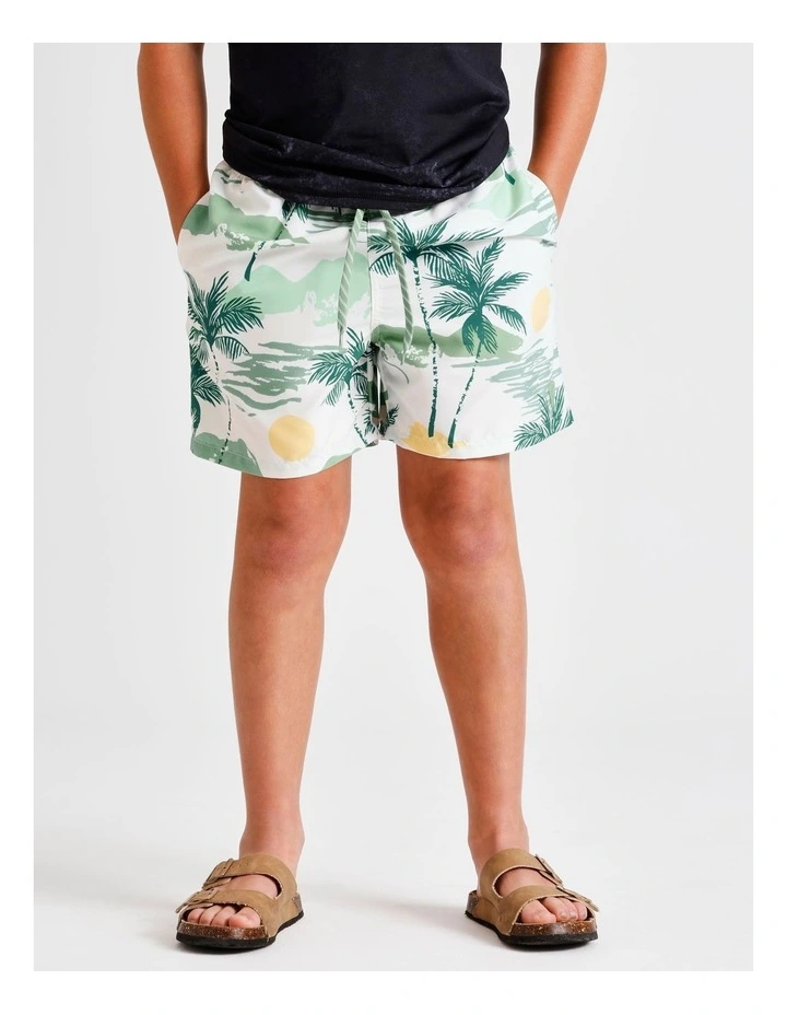 Recycled Boardshort in Green Palm image 2