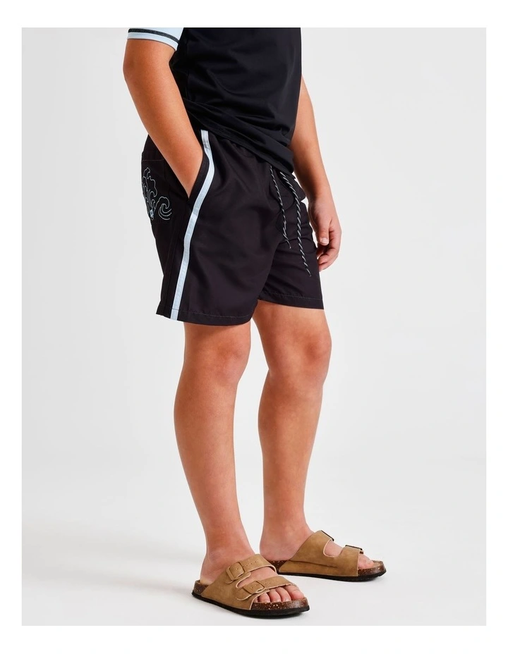 Recycled Boardshort in Black and Blue image 2