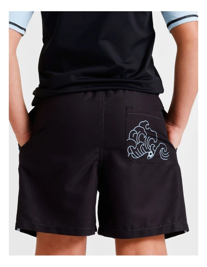 Recycled Boardshort in Black and Blue image 4