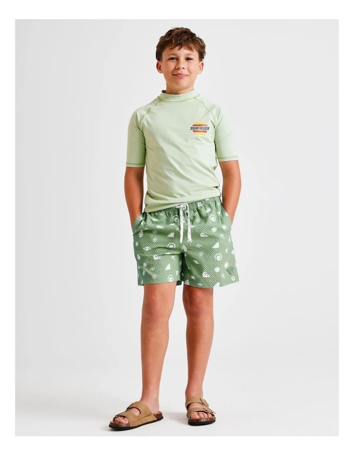 Seersucker Boardshort in Green image 1