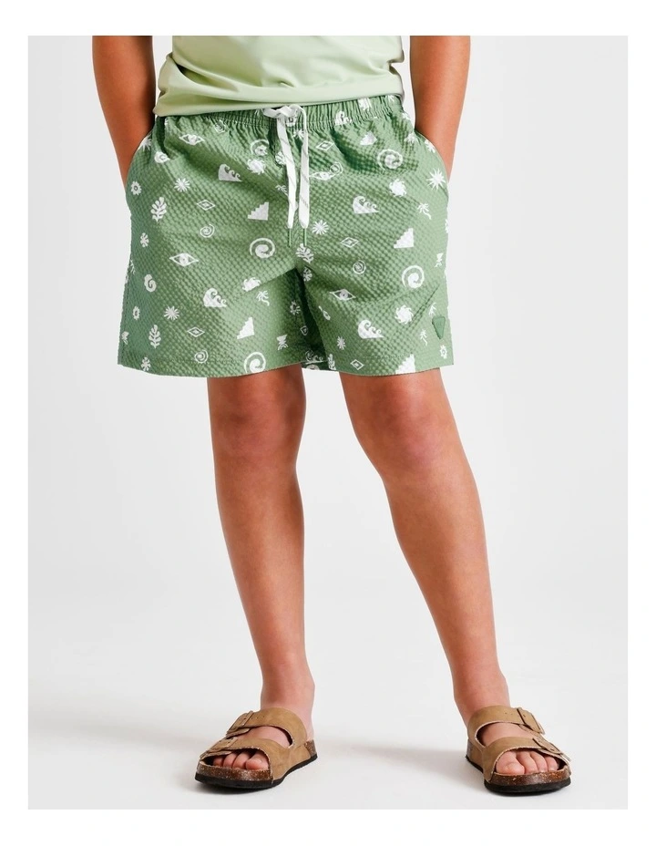 Seersucker Boardshort in Green image 2