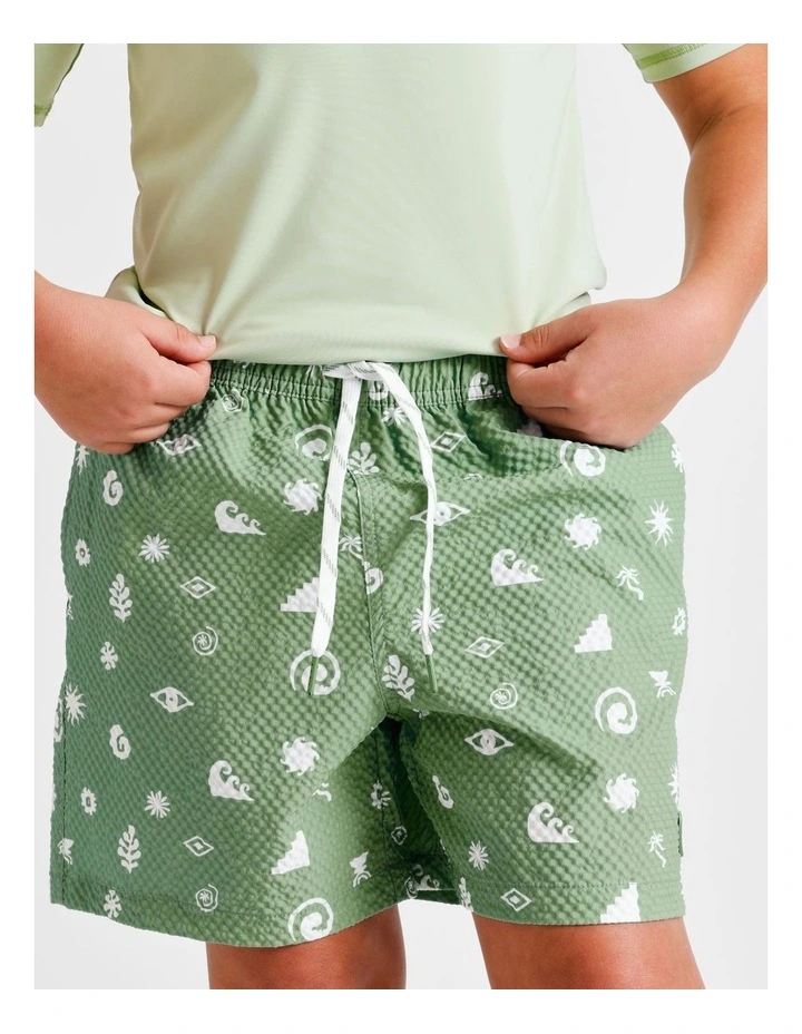 Seersucker Boardshort in Green image 3