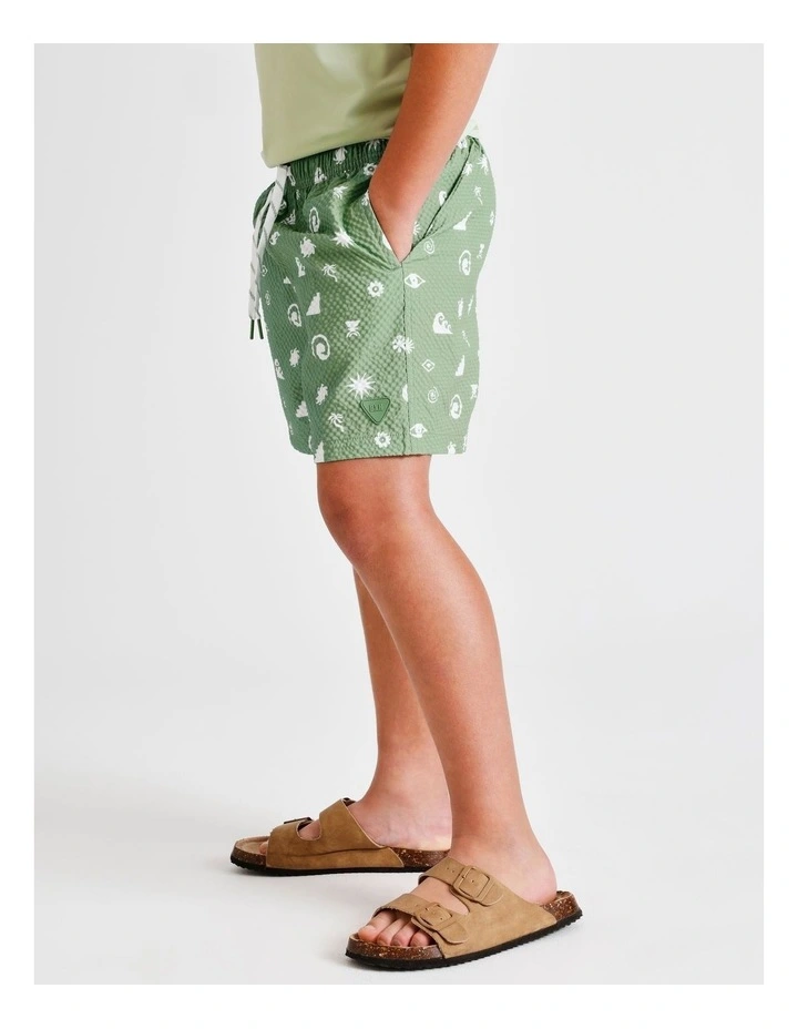 Seersucker Boardshort in Green image 4