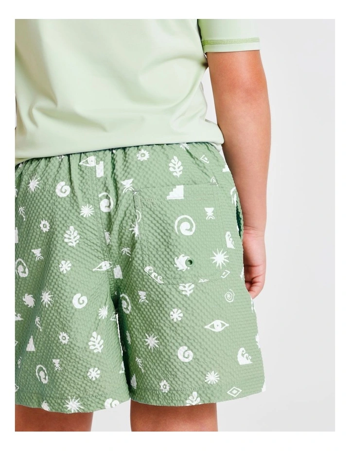 Seersucker Boardshort in Green image 6
