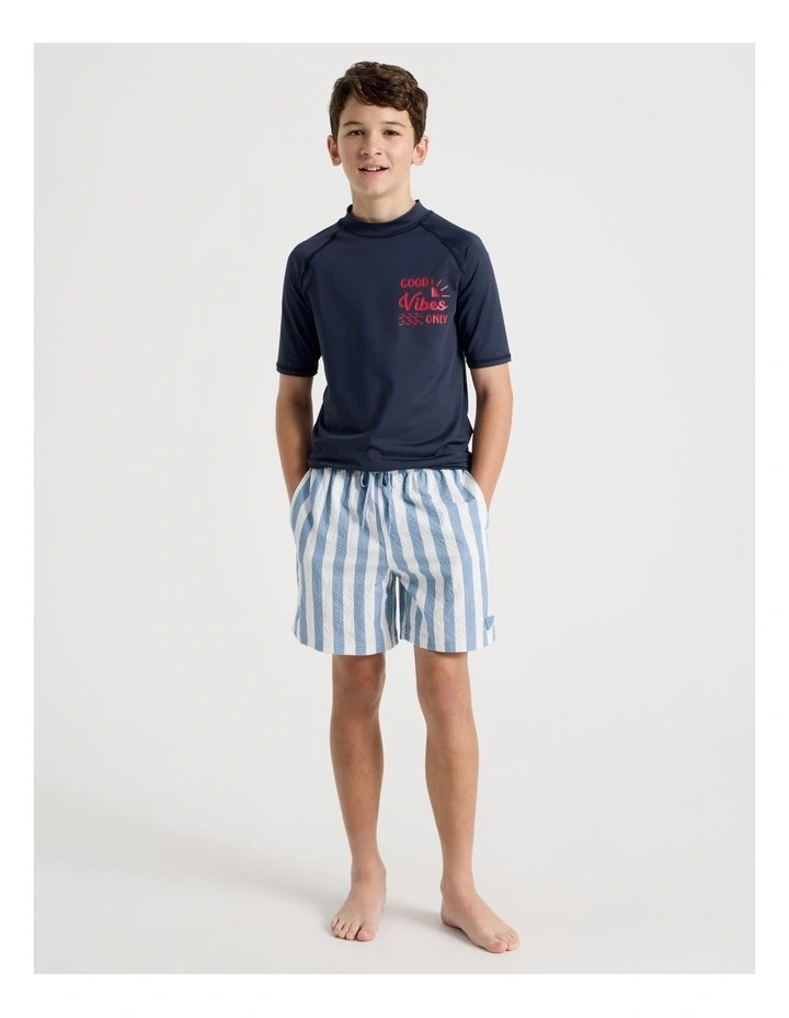 Seersucker Boardshort in Blue Stripe image 2