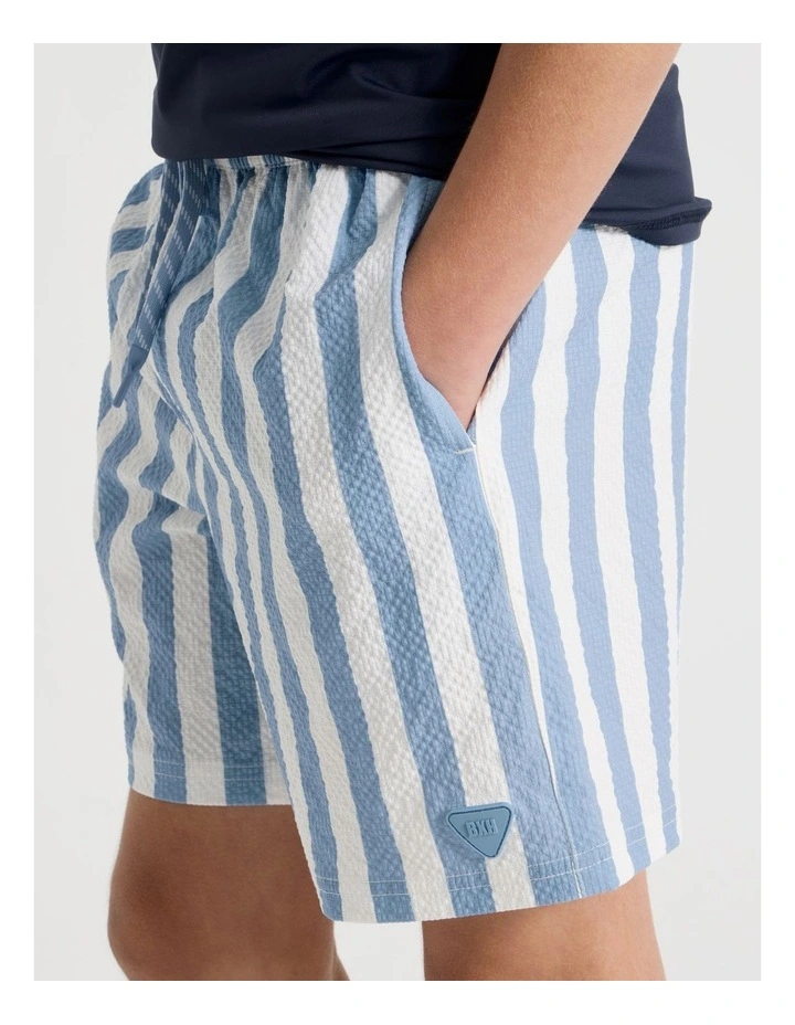 Seersucker Boardshort in Blue Stripe image 3