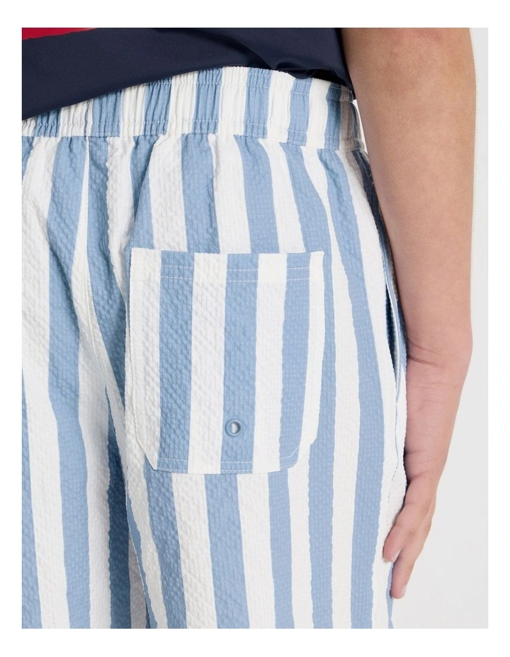 Seersucker Boardshort in Blue Stripe image 4