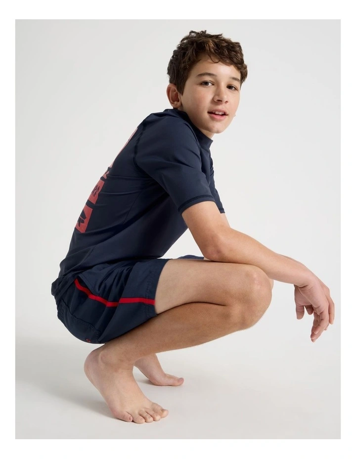 Woven Boardshort in Navy/Red image 2