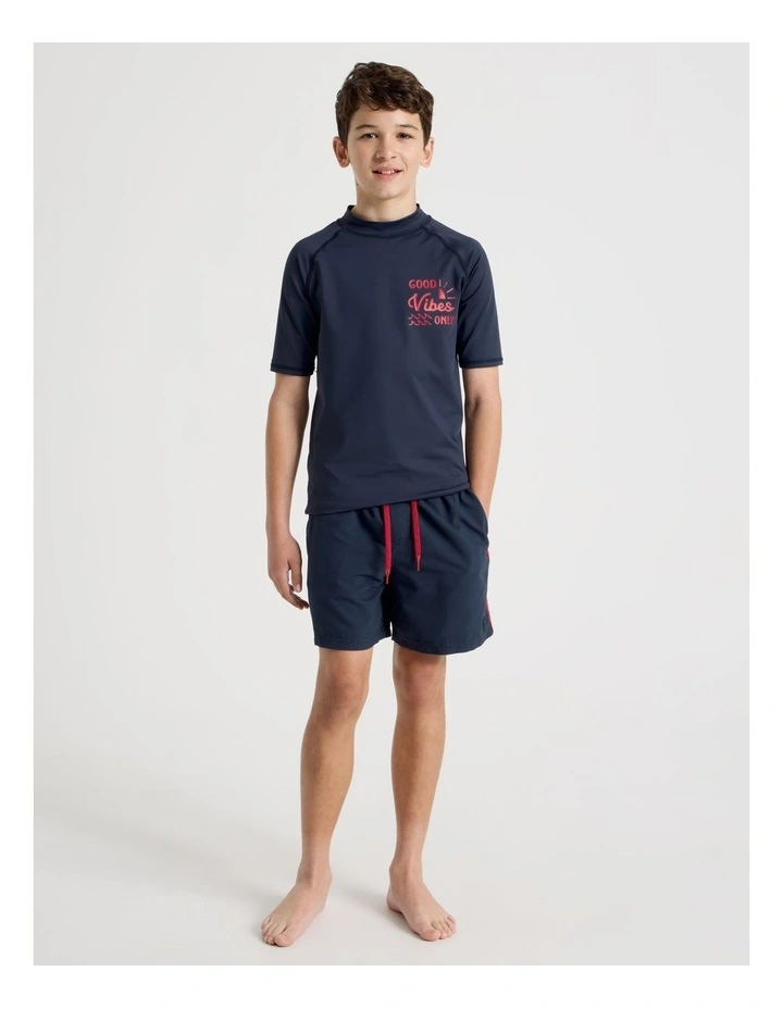 Woven Boardshort in Navy/Red image 3