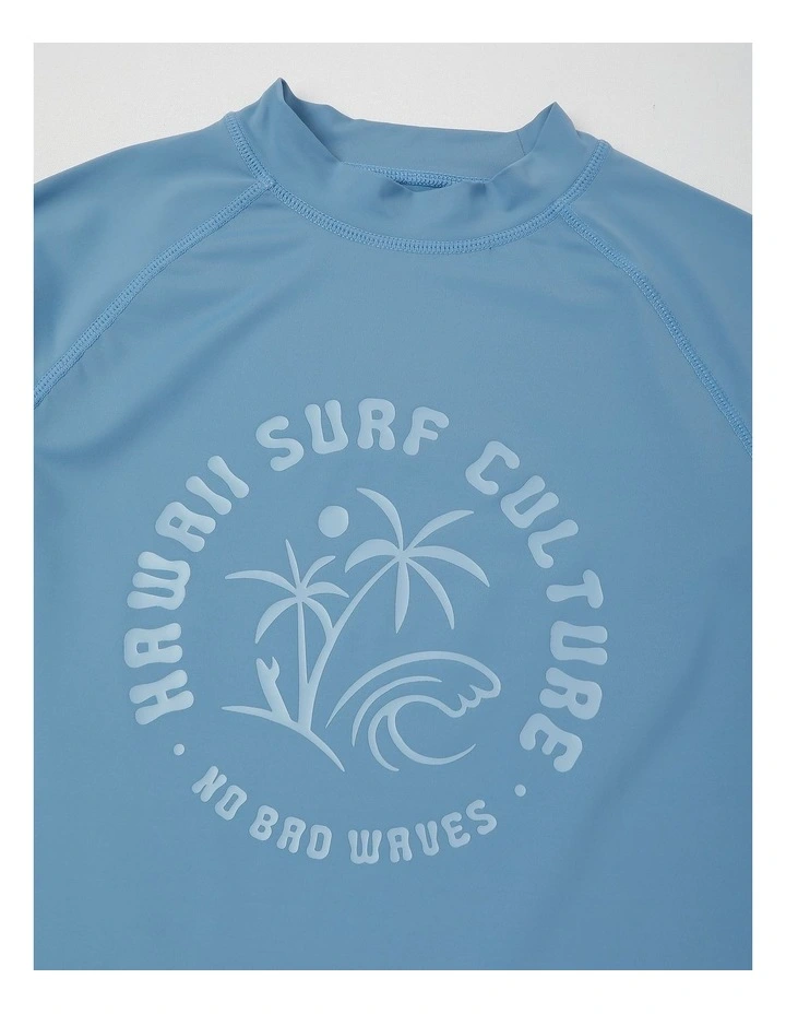 Recycled Short Sleeve Rashtop in Hawaii/Blue image 2