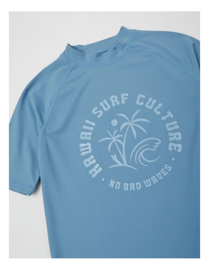 Recycled Short Sleeve Rashtop in Hawaii/Blue image 4