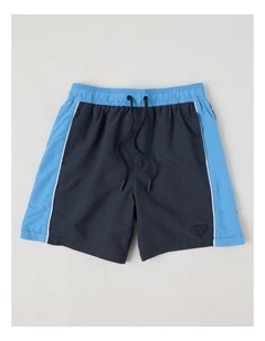 Woven Boardshort in Black/Blue