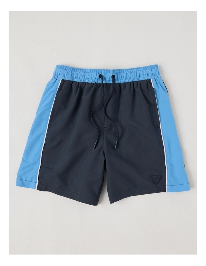 Woven Boardshort in Black/Blue image 1