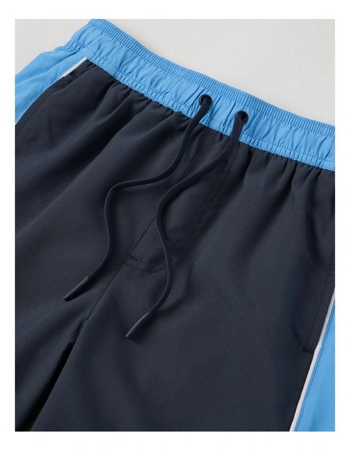 Woven Boardshort in Black/Blue image 2