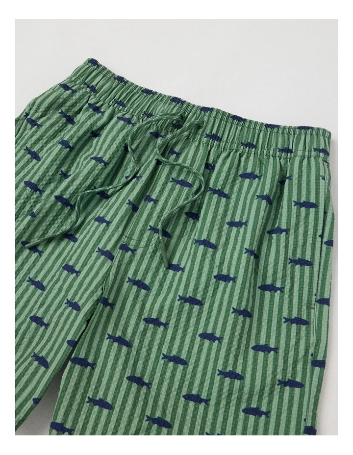 Seersucker Boardshort in Khaki Stripe image 2