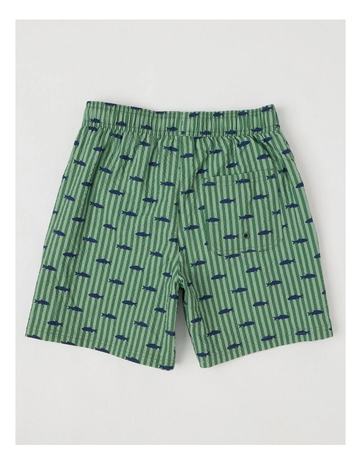 Seersucker Boardshort in Khaki Stripe image 3