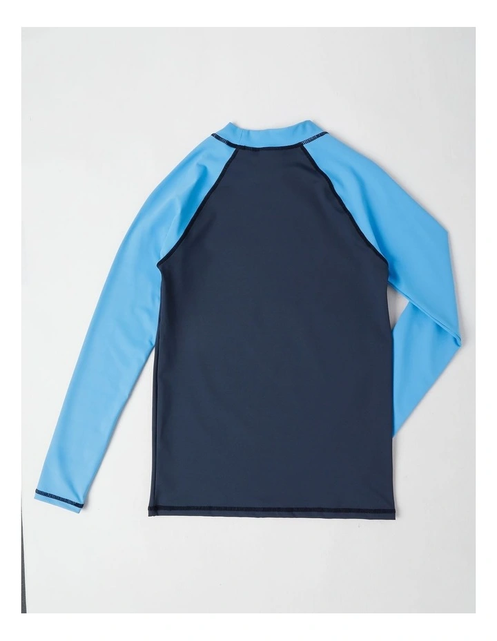 Recycled Long Sleeve Rashtop in Black/Blue image 3