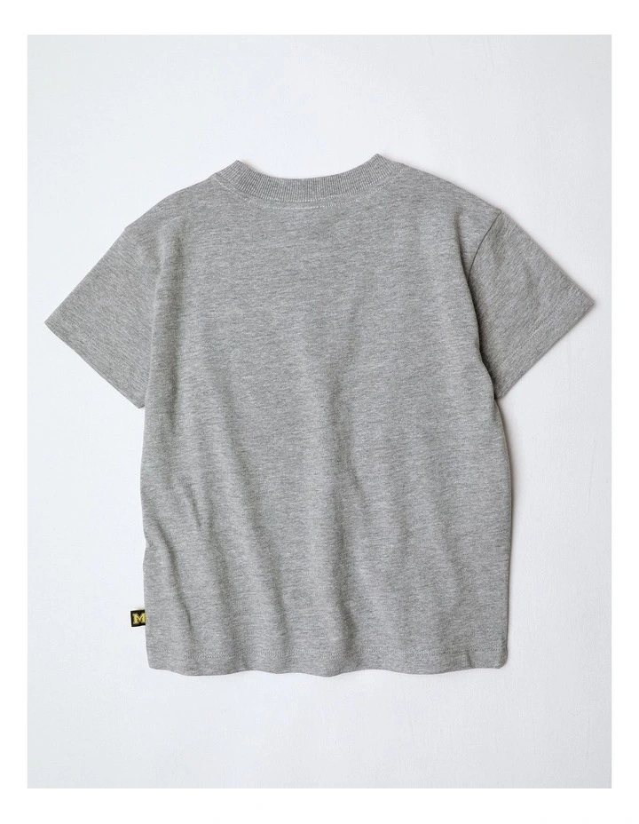 Essentials Print Tee in Grey Marle image 3