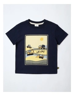 Essentials Print Tee in Black
