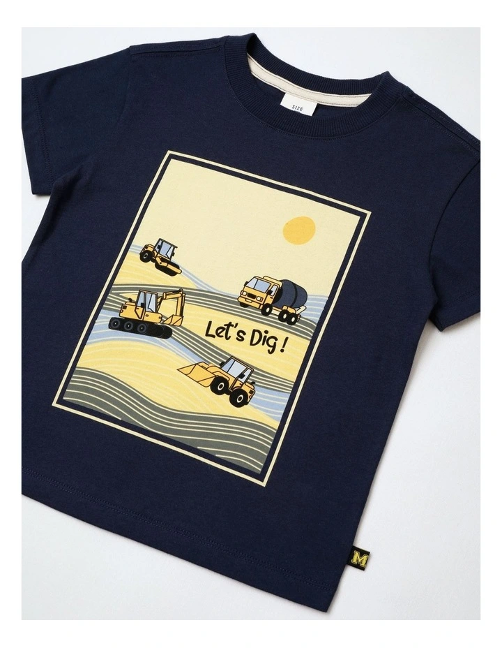 Essentials Print Tee in Black image 2