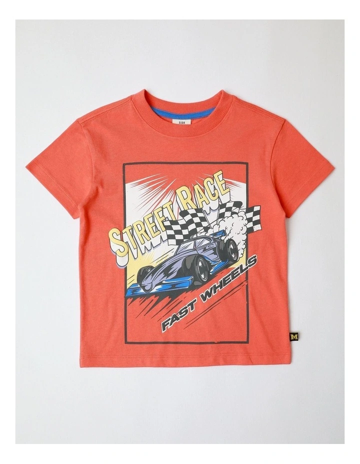Essentials Print Tee in Red image 1