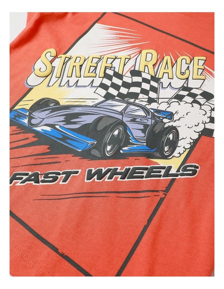 Essentials Print Tee in Red image 4