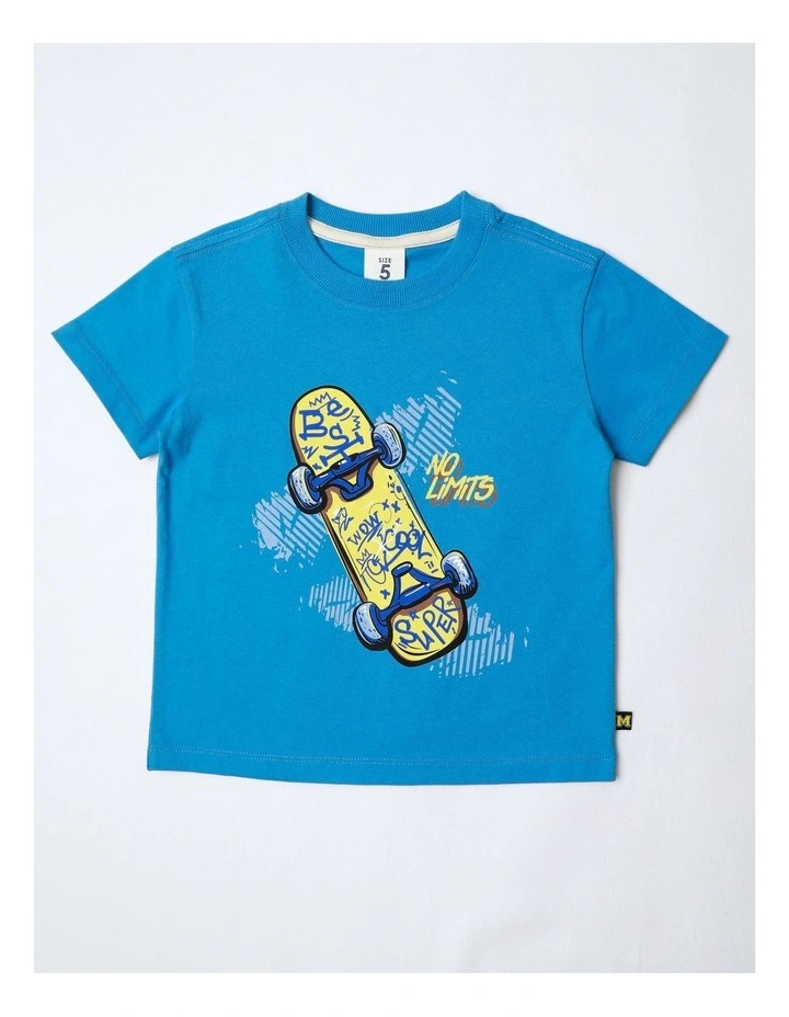 Essentials Print Tee in Blue image 1
