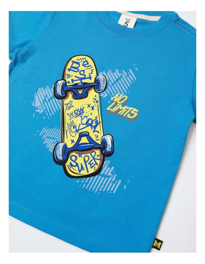 Essentials Print Tee in Blue image 2