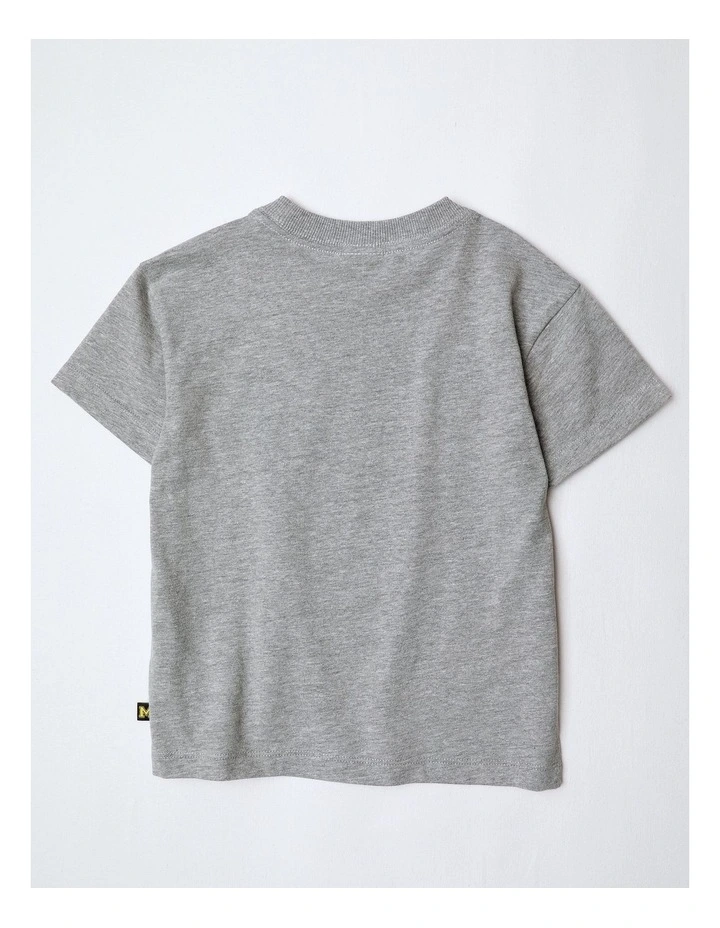 Essentials Print Tee in Grey Marle image 3