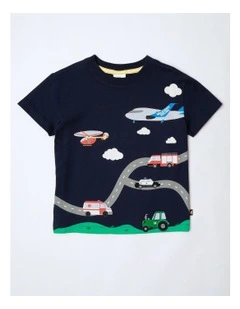 Essentials Print Tee in Navy