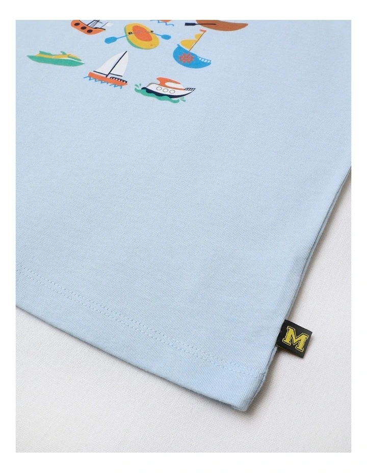 Essentials Print Tee in Light Blue image 4