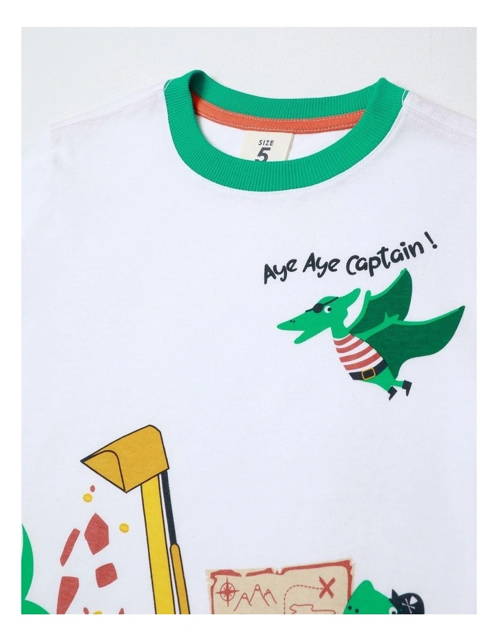 Essentials Print Tee in White image 2
