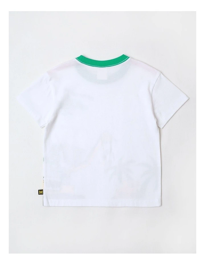 Essentials Print Tee in White image 3