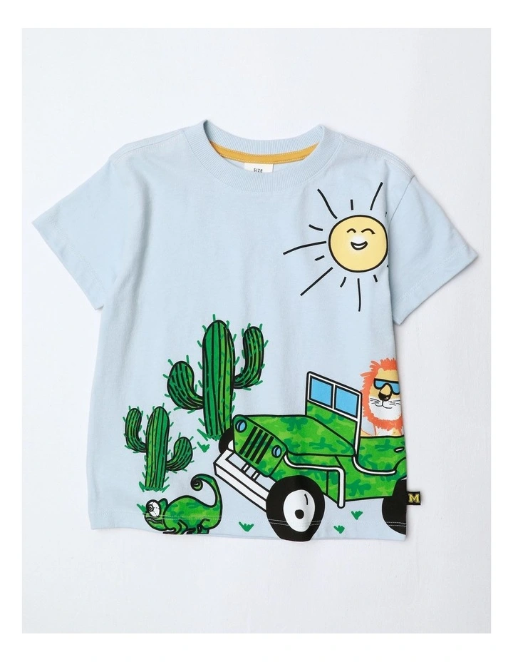 Essentials Print Tee in Light Blue image 1