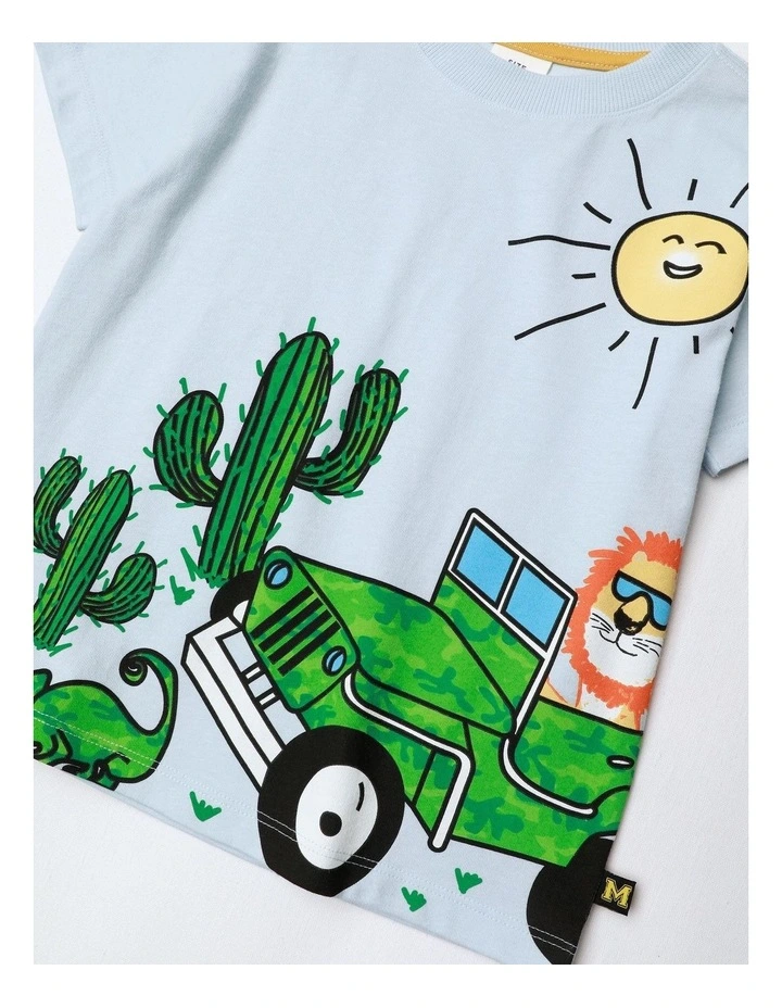 Essentials Print Tee in Light Blue image 2