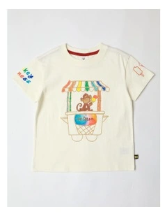 Essentials Print Tee in Ecru