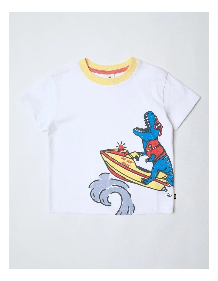 Essentials Print Tee in White image 1