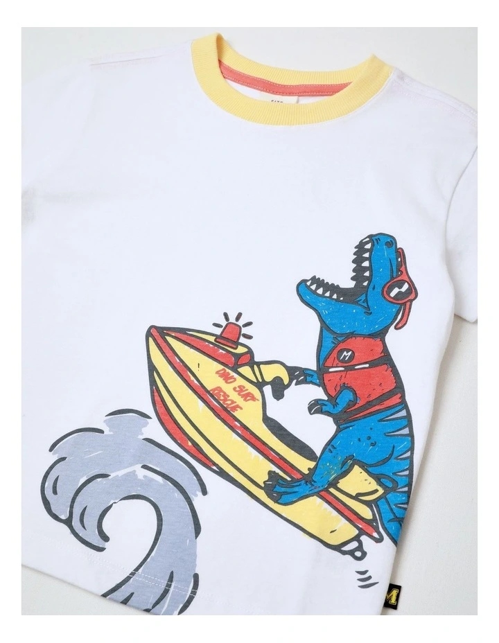 Essentials Print Tee in White image 2