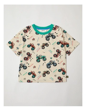All Over Print Tee in Beige