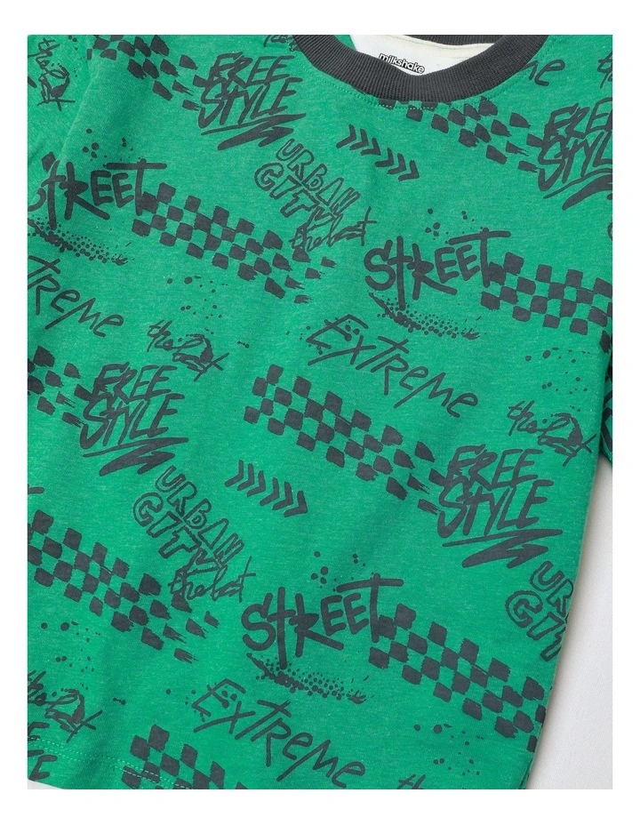 All Over Print Tee in Green image 2