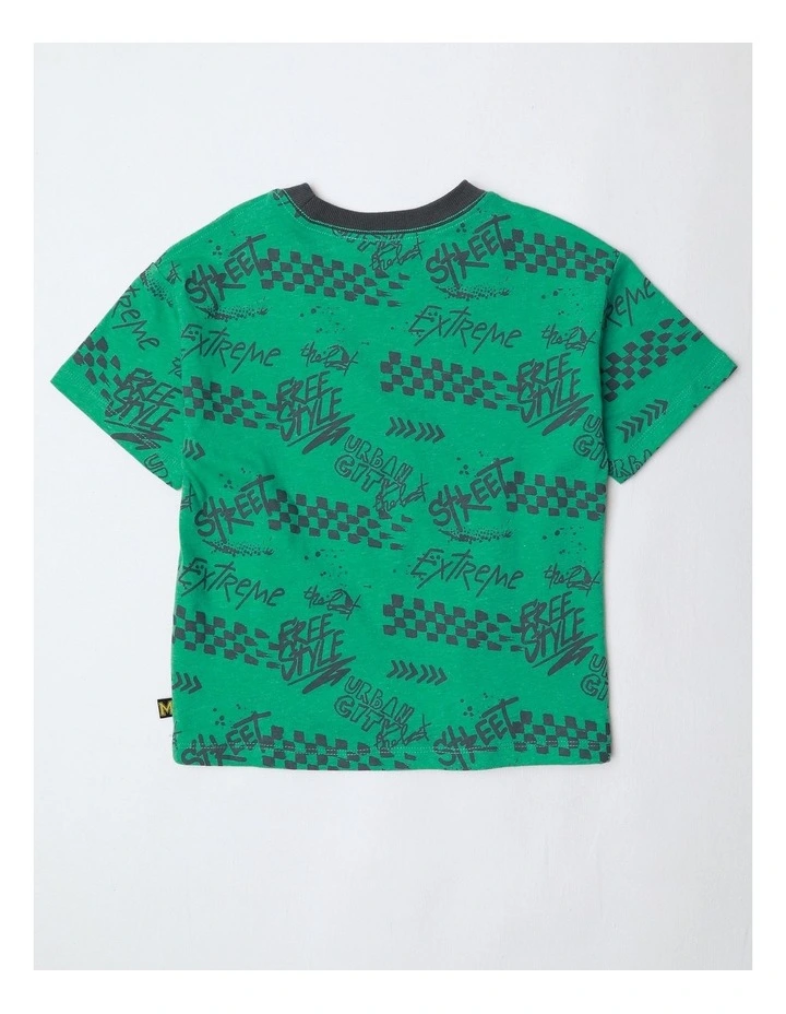 All Over Print Tee in Green image 3